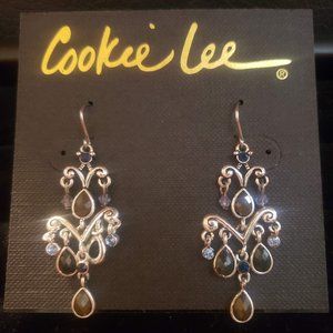 Cookie Lee Silver Dangling beaded Earrings